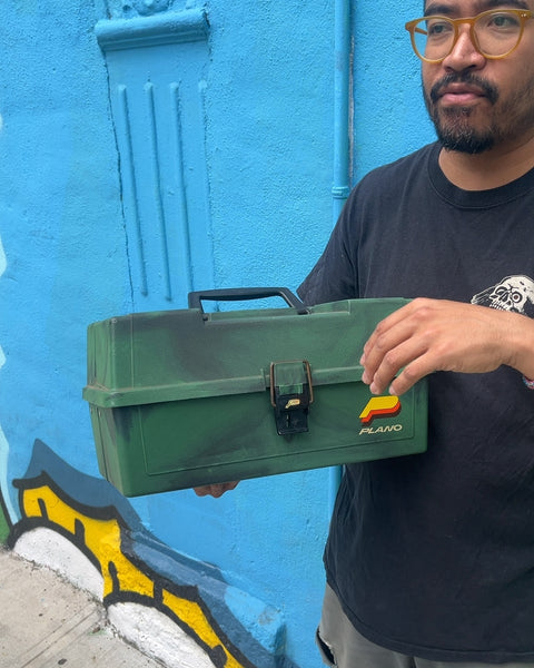 Plano Green Tackle Box with Fishing Equipment