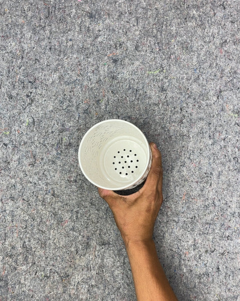 White Decorative Ceramic Planter Pot, W4"