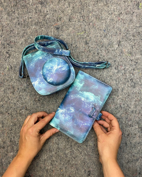 Blue Swirl Camera Case and Photo Album Set