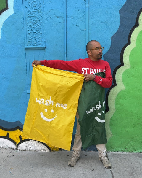 Yellow and Green Laundry Bags