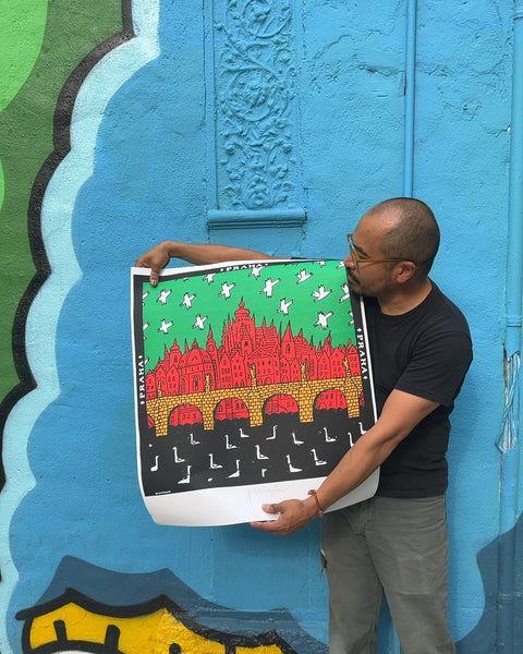 Prague Cityscape Art Print, 24x27"