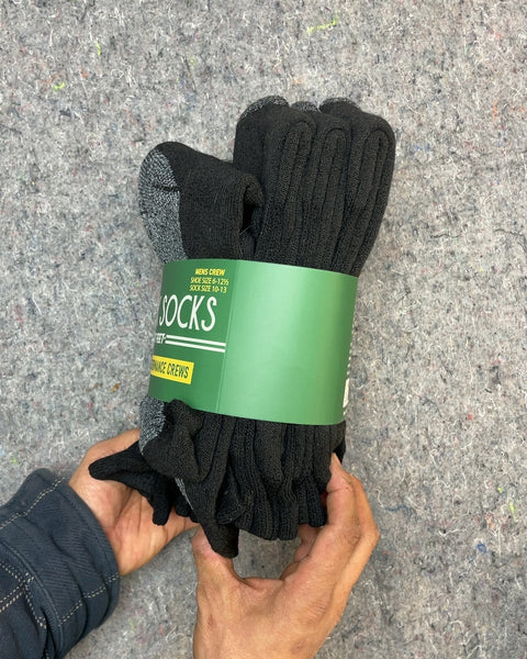Hot Feet Work Socks, 9 Pairs, Size 6-12.5