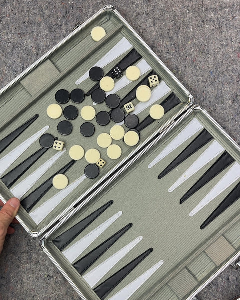 Backgammon Board Game in Aluminum Case
