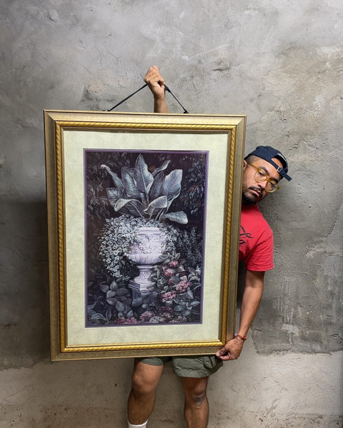 Huge Framed Botanical Urn Print, 30x40"