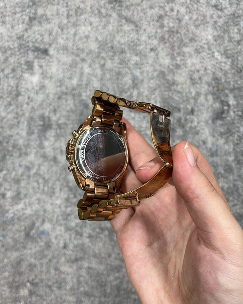 Michael Kors Rose Gold Tone Chronograph Watch, 8 in