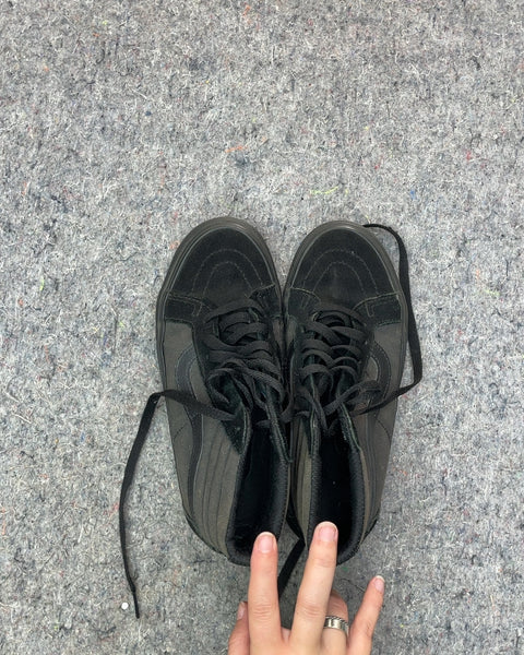 Vans Black High Top Sneakers, Sz 38.5
