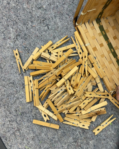Bunch of Wooden Clothespins