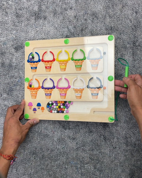 Ice Cream Color Matching Magnetic Maze Board