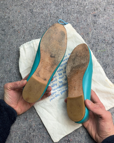 Cute French Sole Scalloped Ballet Flats That Look Like Chloé, Size US 7 W
