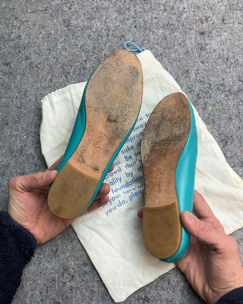 Cute French Sole Scalloped Ballet Flats That Look Like Chloé, Size US 7 W