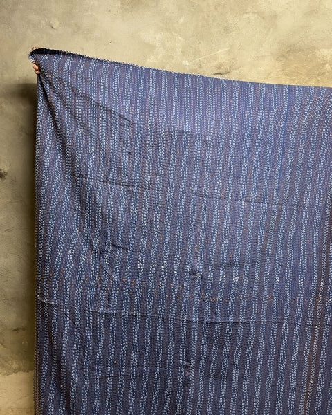 Pretty Reversible Kantha Quilt Blanket, 60x90"