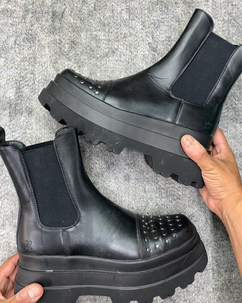 Koi Studded Platform Sh*tkicker Boots, Size 5