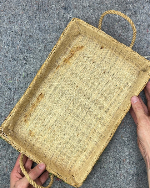 Another Woven Basket Tray with Floral Accents, 10x15"
