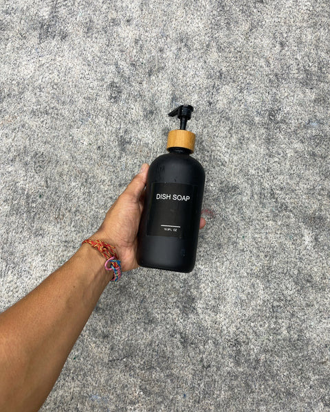 Matte Black Dish Soap Dispenser Bottle, 16.9 oz