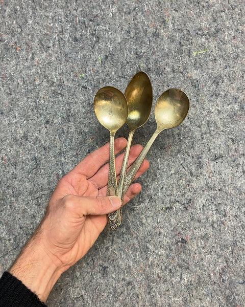 Three Vintage Silverware Spoons