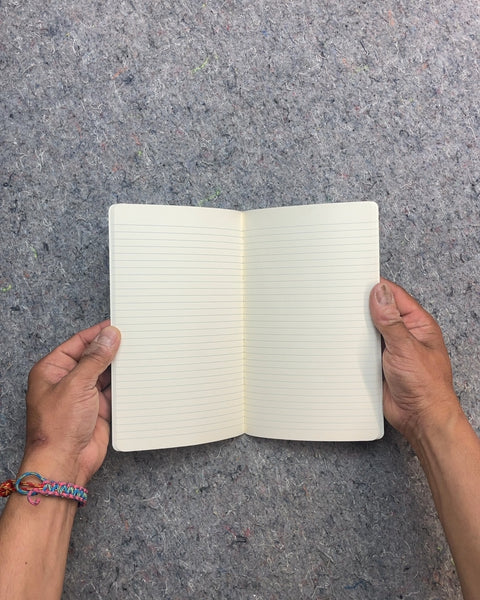 Gray Lined Notebook with Bee Logo