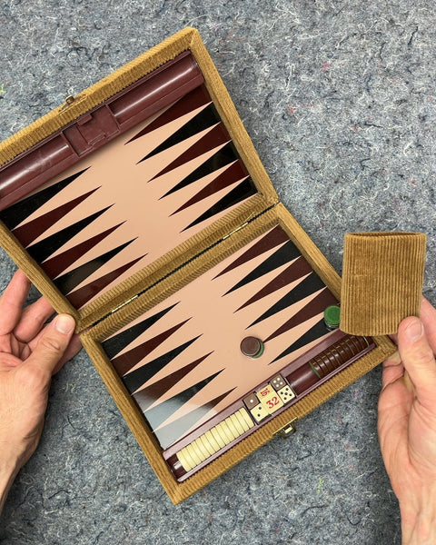 Corduroy Backgammon Board Game Set