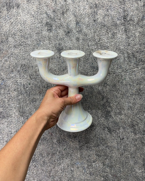Ferreira Made in Portugal Iridescent Ceramic Candelabra