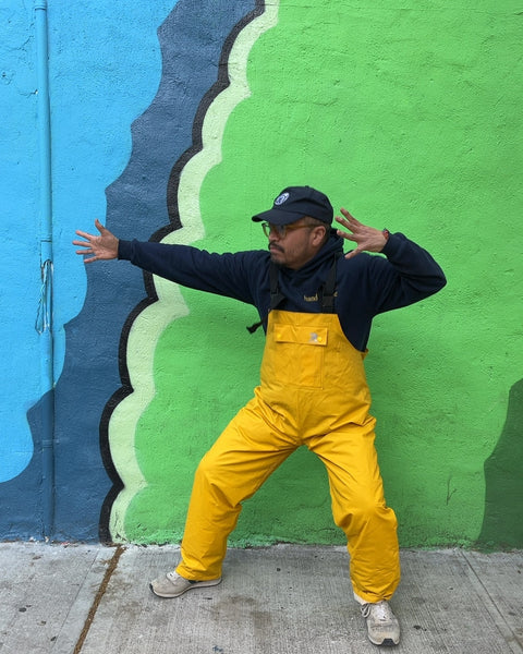 RainRider Yellow Waterproof Overalls, Size L