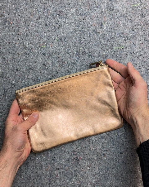 Liebeskind Berlin Metallic Gold and Cream Clutch Bag