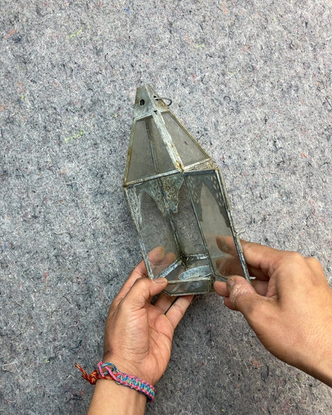 Metal And Glass Candle Lantern