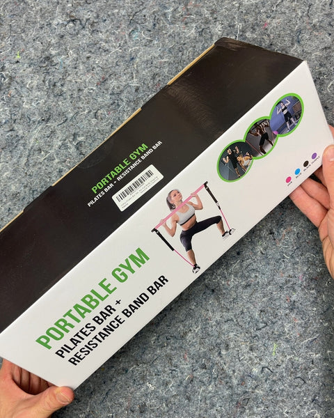 Brand New Portable Gym Pilates Bar Resistance Band Bar In Black