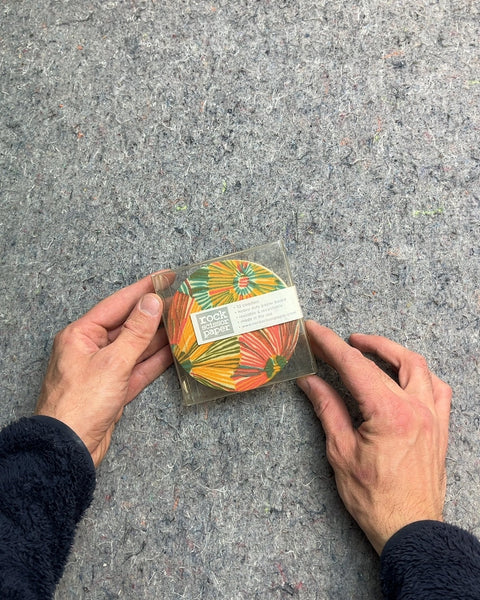 Rock Scissor Paper Round Coasters, Set of 12