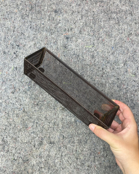 Brown Metal Mesh Drawer Organizers, Set of 3