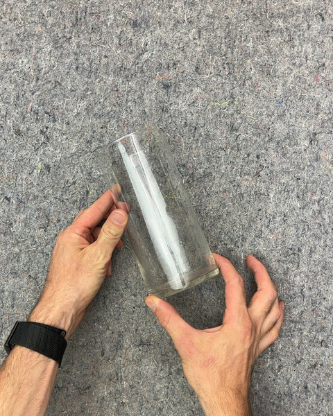 Clear Glass Cylindrical Vase, H7"