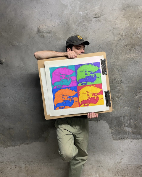 Sketch Pad Board With Two Pop Art Style Portraits, 23x26"