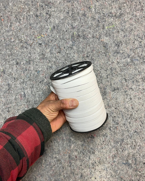 White Elastic Spool, 3/4W"
