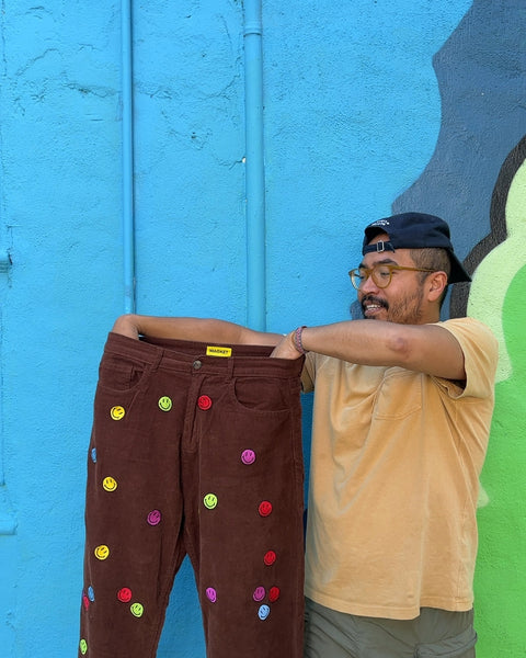 Market Smiley Face Corduroy Pants, Size M