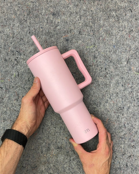 Simple Modern Pink Insulated Tumbler with Handle