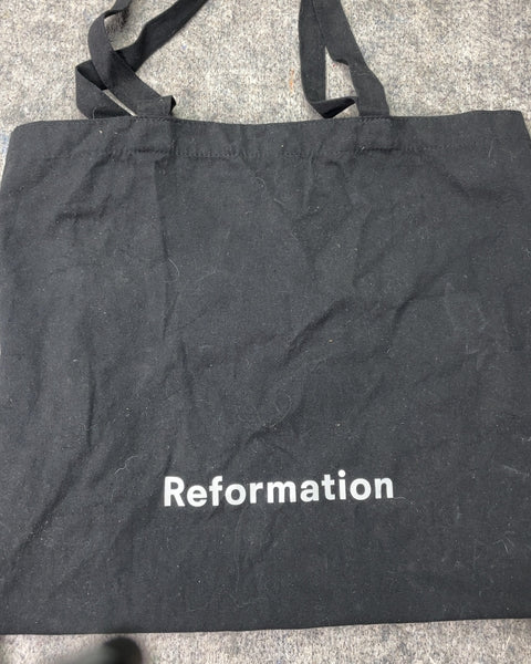 Reformation Black Canvas Tote Bag
