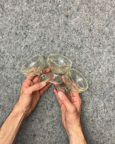 Three Clear Glass Dessert Cups