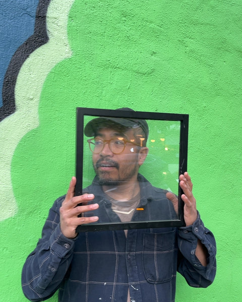 Glass Black Picture Frame, 13x13"
