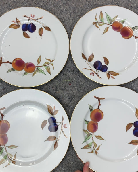 Fruit Dinner Plates with Gold Trim, 10 in, Set of 4