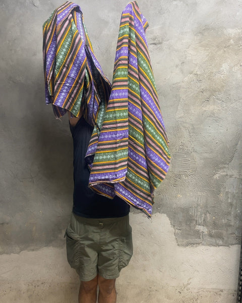 Grip of Striped Fabric Blanket, 30x100"