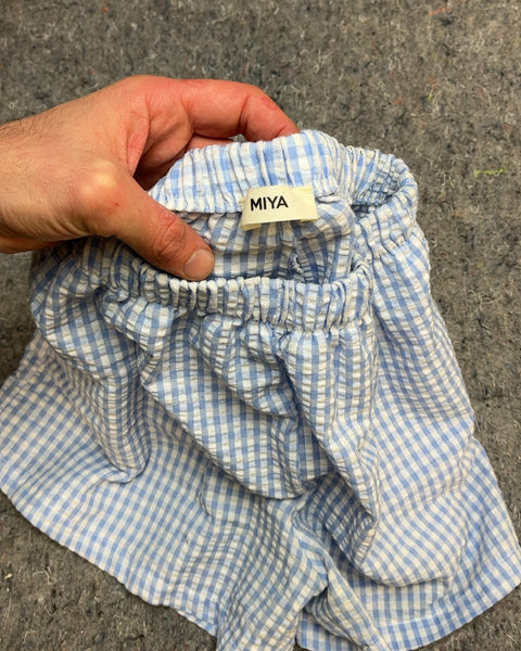 Miya Blue Gingham Shorts, Size S
