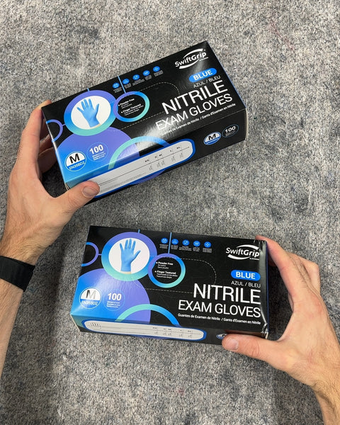 Last Two Packs Of SwiftGrip Blue Nitrile Exam Gloves, Size M