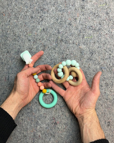 Silicone and Wood Lollipop Baby Teethers