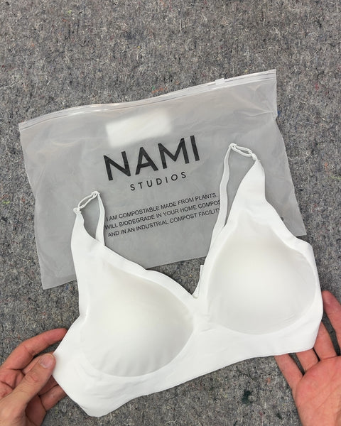 Nami Studios White Wireless Bra, Size M