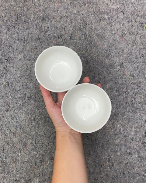 Set of Small White Ceramic Bowls