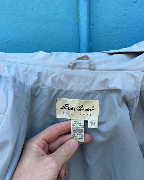 Eddie Bauer Light Gray Hooded Jacket, Size S
