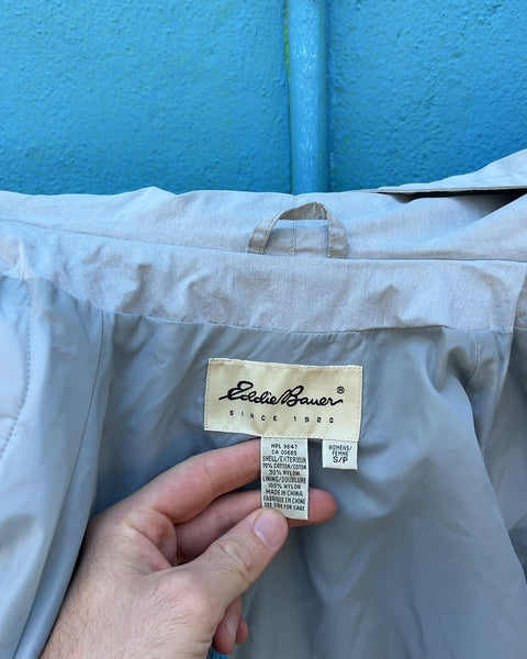 Eddie Bauer Light Gray Hooded Jacket, Size S