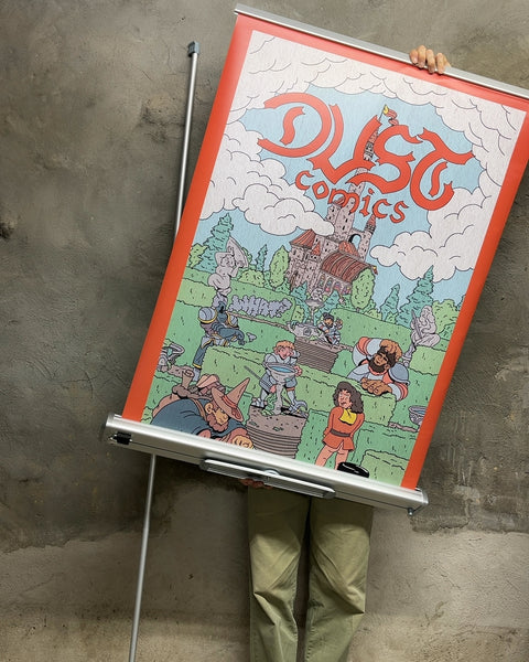 Greenwich Roller Banner With A Dust Comics Sign