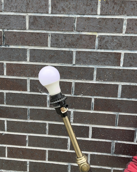 Table Lamp In Search Of A Shade, Black and Brass