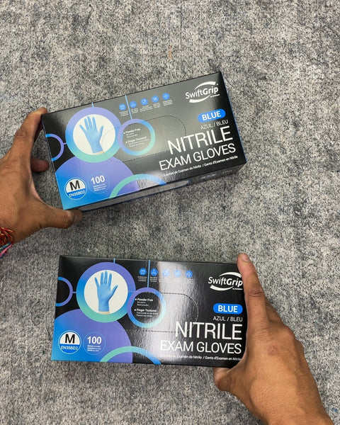Two More Packs Of SwiftGrip Blue Nitrile Exam Gloves, Size M