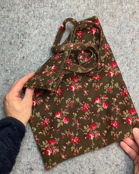 Floral Corduroy Tote Bag