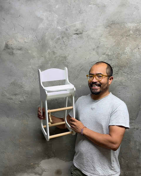 White Wooden Doll High Chair